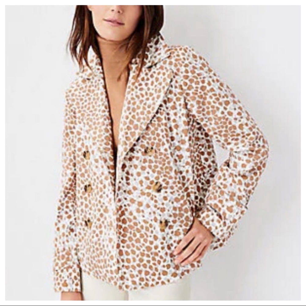 Ann Taylor Leopard Print Peacoat